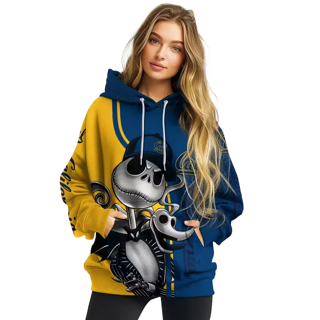california golden bears jack skellington blue hoodie high quality california golden bears jack skellington blue hoodie high quality