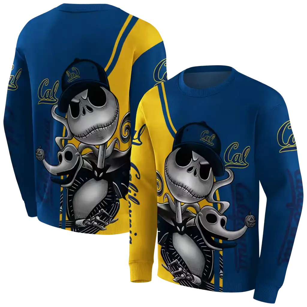 california golden bears jack skellington blue hoodie premium grade california golden bears jack skellington blue hoodie premium grade