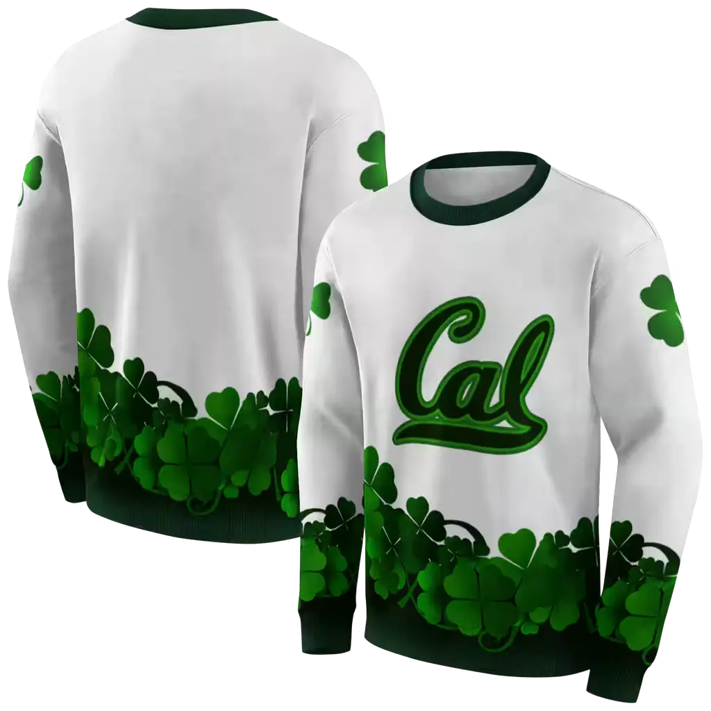 california golden bears lucky motif white green hoodie premium grade california golden bears lucky motif white green hoodie premium grade