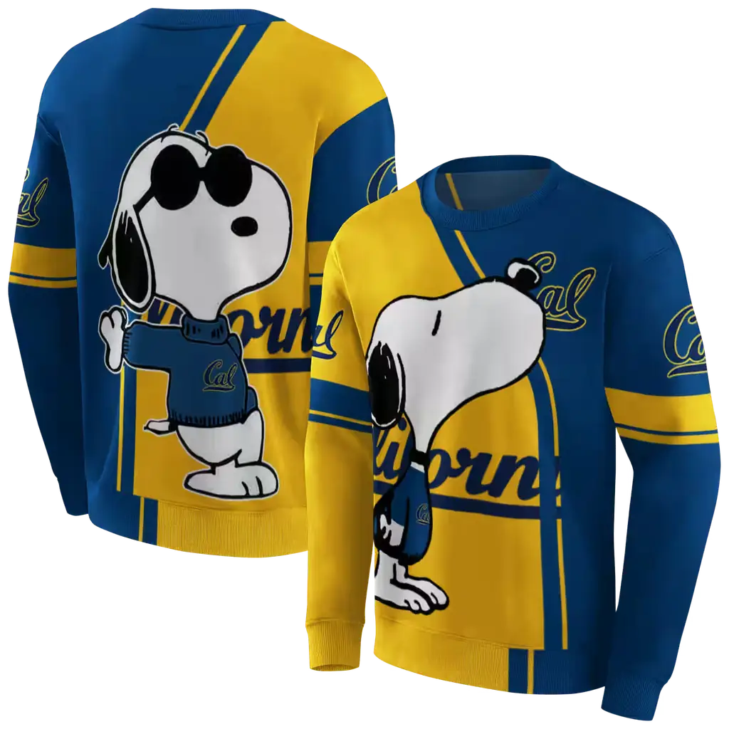 california golden bears playful snoopy blue hoodie premium grade california golden bears playful snoopy blue hoodie premium grade
