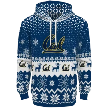 california golden bears reindeer motif blue hoodie best selling