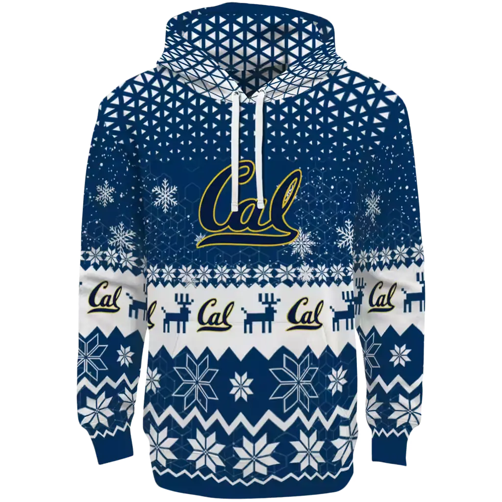 california golden bears reindeer motif blue hoodie best selling california golden bears reindeer motif blue hoodie best selling