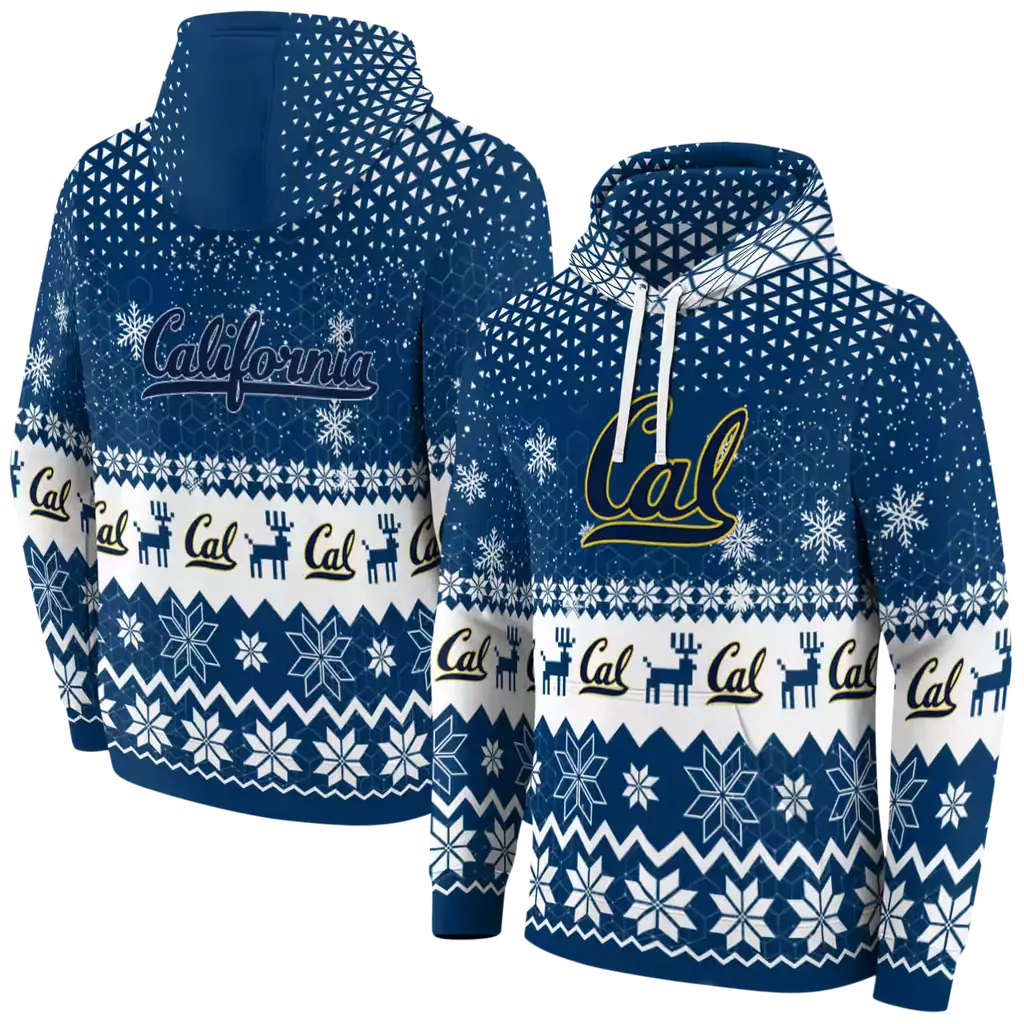 california golden bears reindeer motif blue hoodie fashion forward california golden bears reindeer motif blue hoodie fashion forward