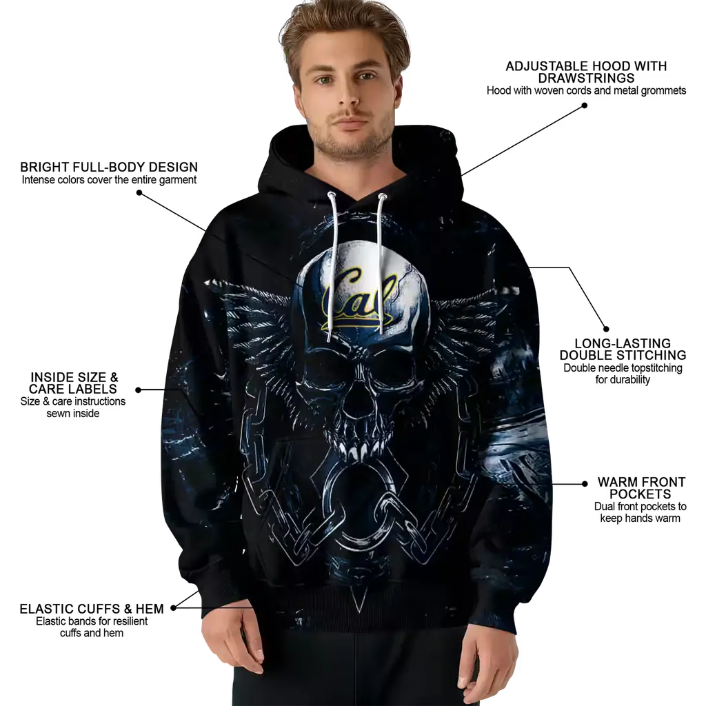 california golden bears skull artwork blue black hoodie latest model california golden bears skull artwork blue black hoodie latest model