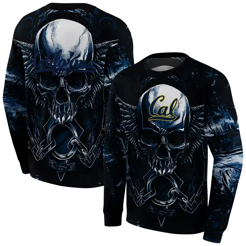 california golden bears skull artwork blue black hoodie premium grade california golden bears skull artwork blue black hoodie premium grade