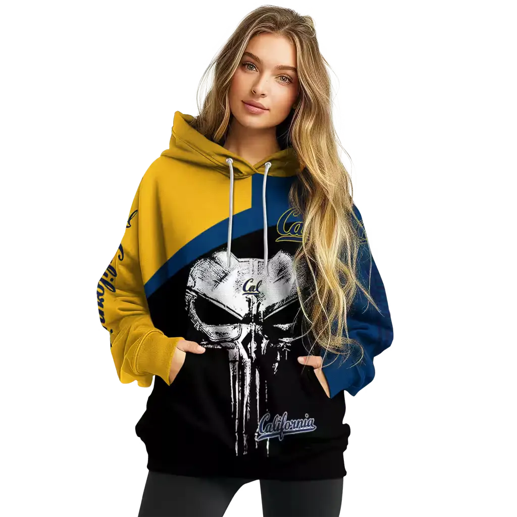 california golden bears skull punisher gold black hoodie high quality california golden bears skull punisher gold black hoodie high quality