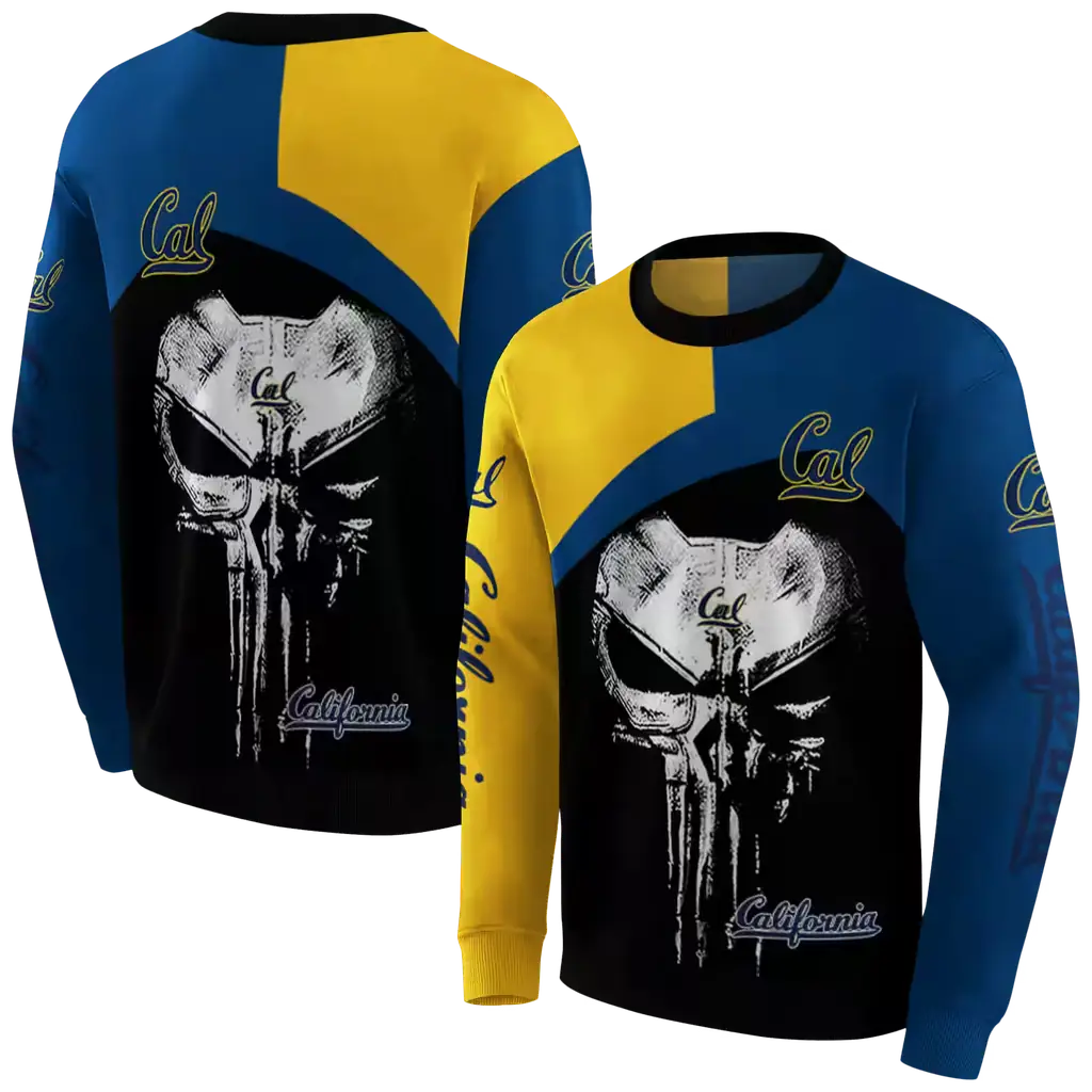 california golden bears skull punisher gold black hoodie premium grade california golden bears skull punisher gold black hoodie premium grade