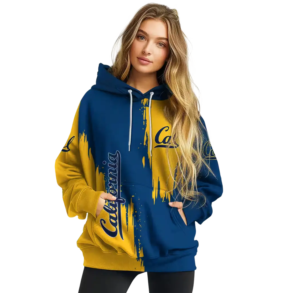 california golden bears splatter effect blue hoodie high quality california golden bears splatter effect blue hoodie high quality