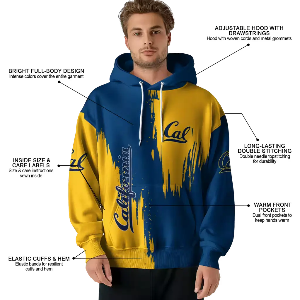 california golden bears splatter effect blue hoodie latest model california golden bears splatter effect blue hoodie latest model