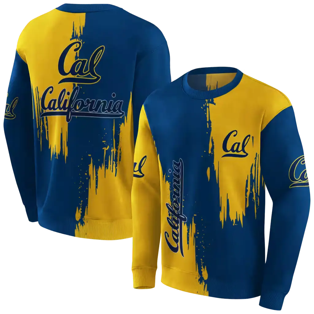 california golden bears splatter effect blue hoodie premium grade california golden bears splatter effect blue hoodie premium grade