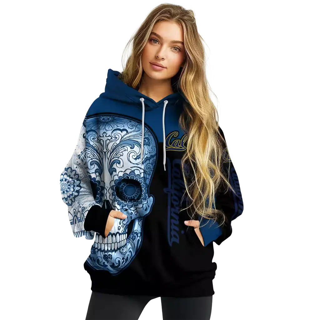 california golden bears sugar skull blue black hoodie high quality california golden bears sugar skull blue black hoodie high quality