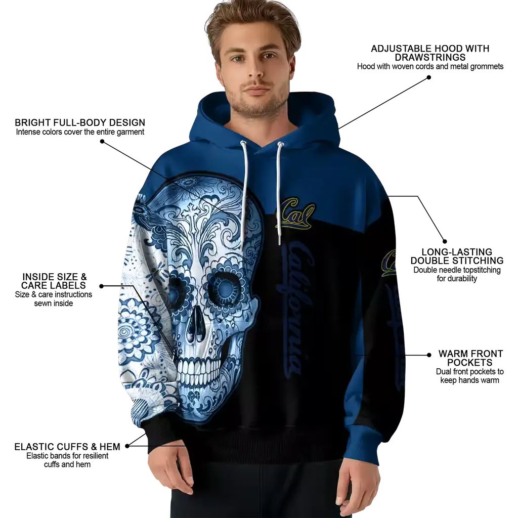 california golden bears sugar skull blue black hoodie latest model california golden bears sugar skull blue black hoodie latest model