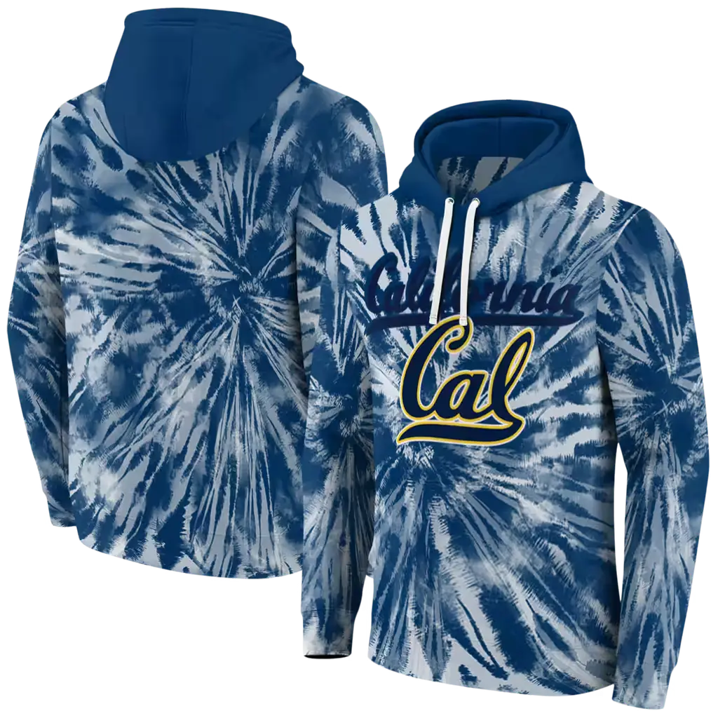 california golden bears tie dye pattern blue hoodie fashion forward california golden bears tie dye pattern blue hoodie fashion forward