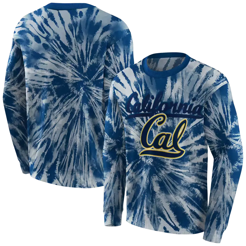 california golden bears tie dye pattern blue hoodie premium grade california golden bears tie dye pattern blue hoodie premium grade