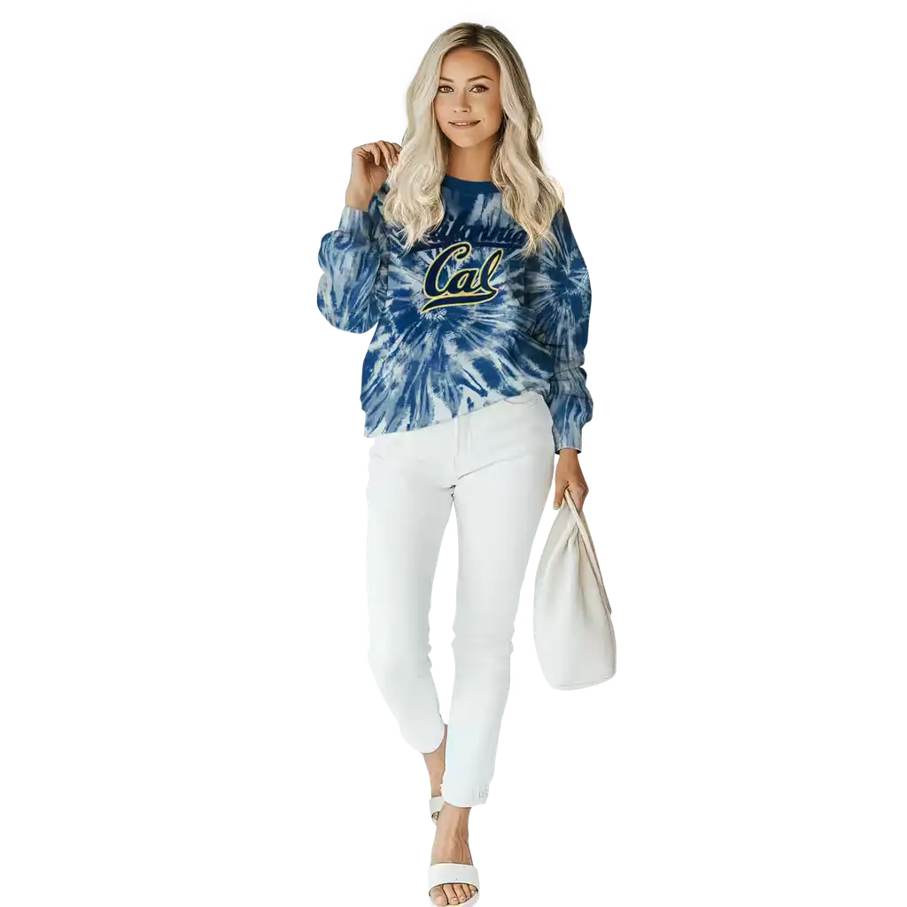 california golden bears tie dye pattern blue hoodie trendy california golden bears tie dye pattern blue hoodie trendy