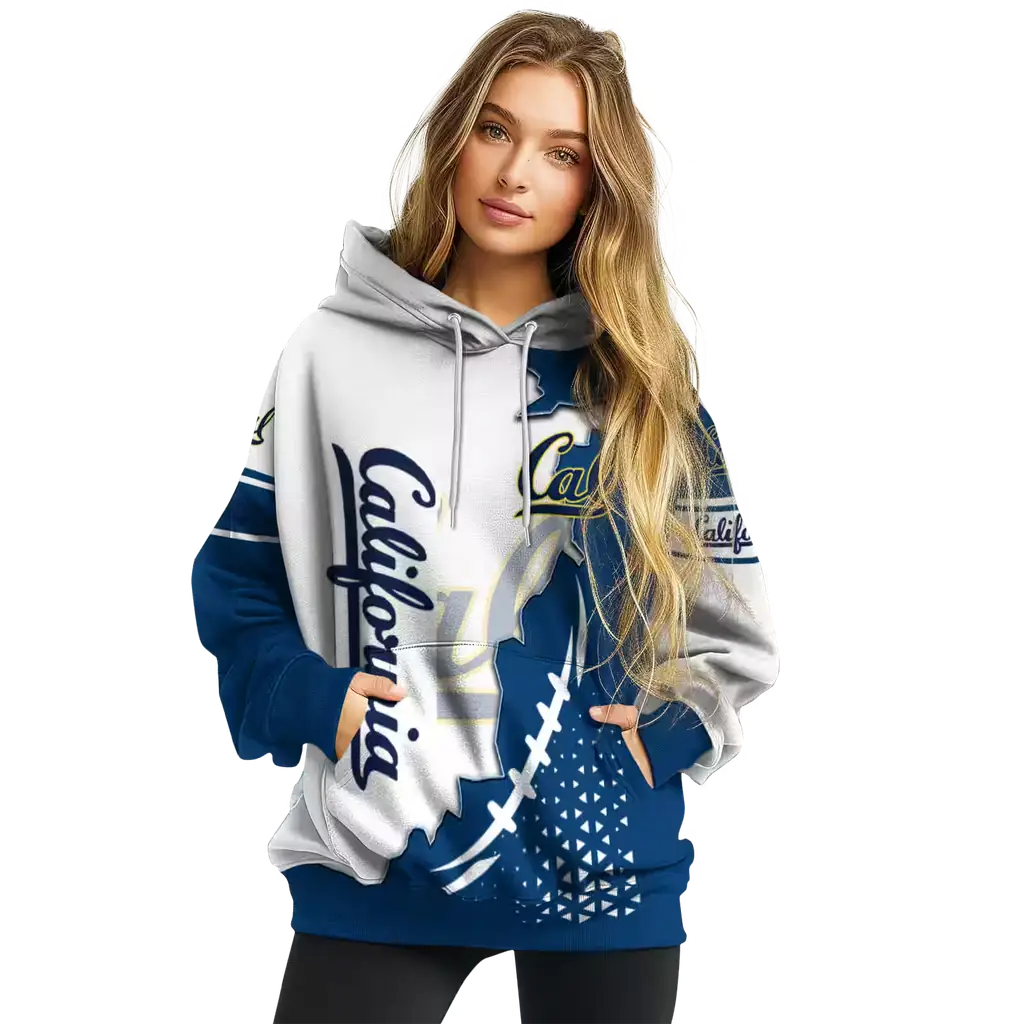 california golden bears triangular pattern blue white hoodie high quality california golden bears triangular pattern blue white hoodie high quality