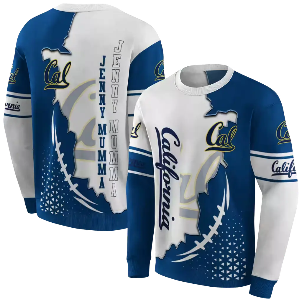 california golden bears triangular pattern blue white hoodie premium grade california golden bears triangular pattern blue white hoodie premium grade