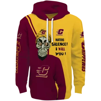 central michigan chippewas achmed skull maroon hoodie best selling