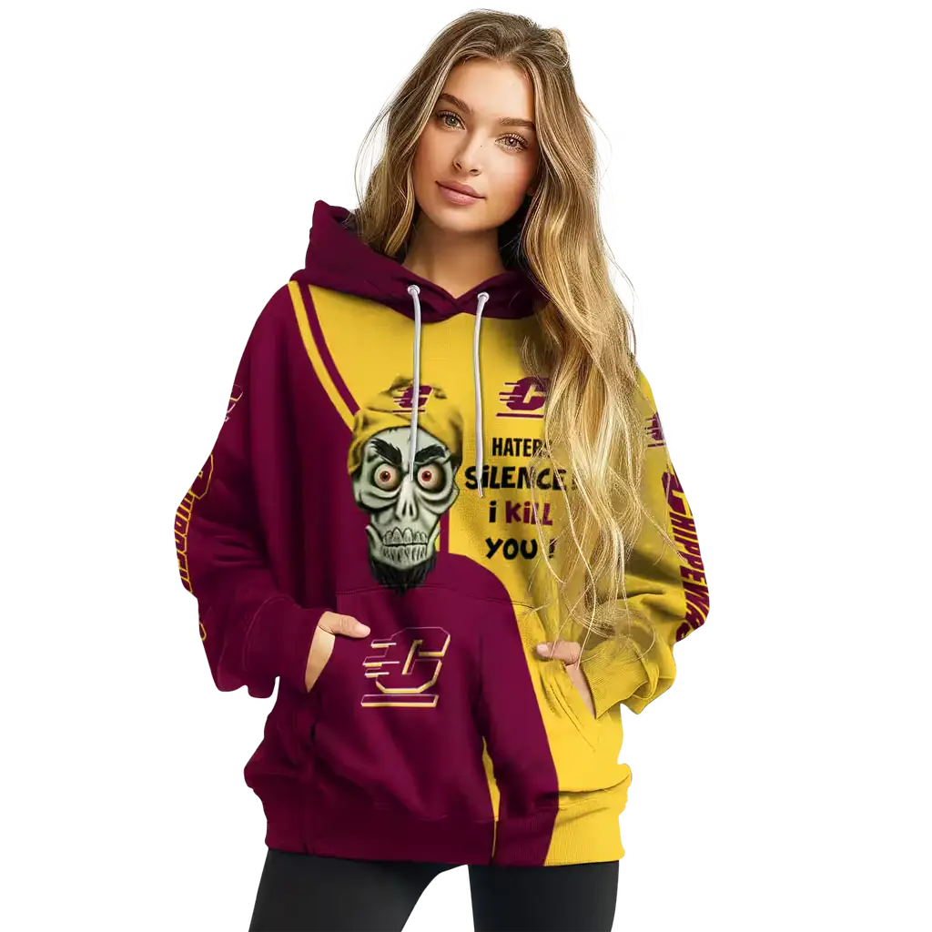 central michigan chippewas achmed skull maroon hoodie high quality central michigan chippewas achmed skull maroon hoodie high quality