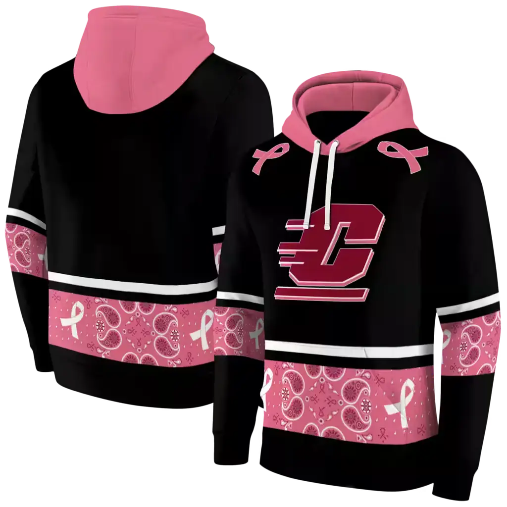 central michigan chippewas awareness ribbon black pink hoodie fashion forward central michigan chippewas awareness ribbon black pink hoodie fashion forward