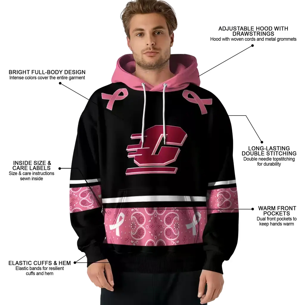 central michigan chippewas awareness ribbon black pink hoodie latest model central michigan chippewas awareness ribbon black pink hoodie latest model