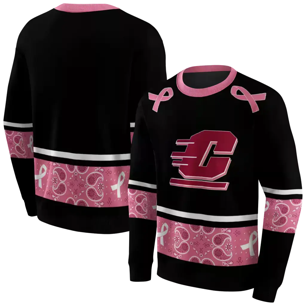 central michigan chippewas awareness ribbon black pink hoodie premium grade central michigan chippewas awareness ribbon black pink hoodie premium grade