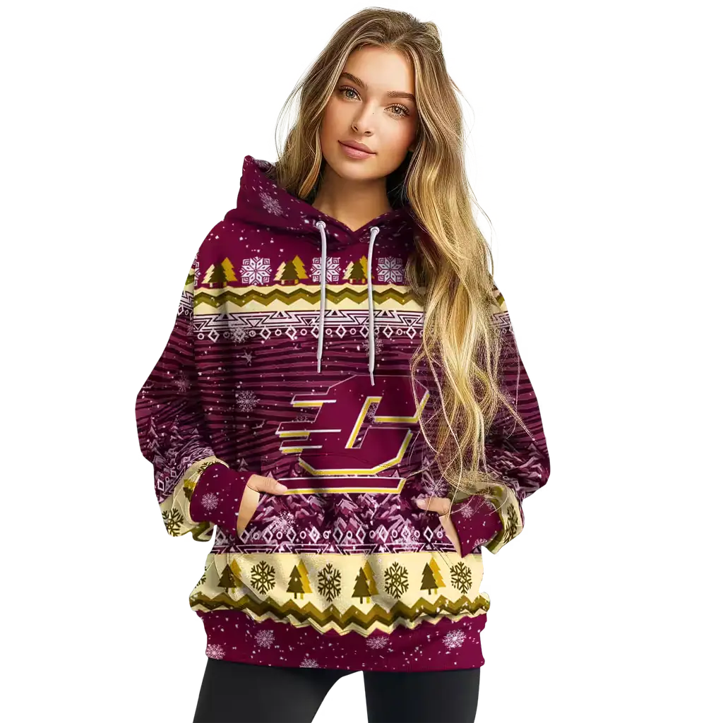 central michigan chippewas christmas trees maroon hoodie high quality central michigan chippewas christmas trees maroon hoodie high quality