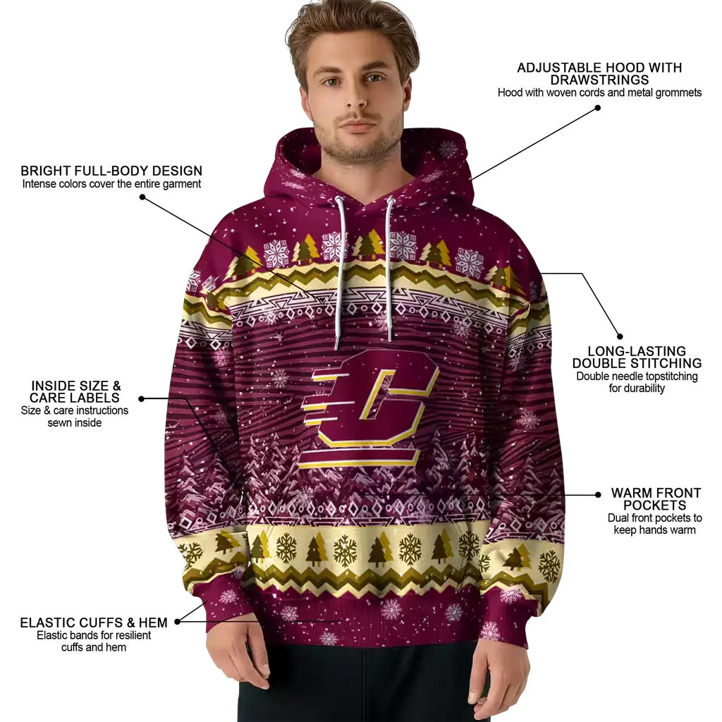 central michigan chippewas christmas trees maroon hoodie latest model central michigan chippewas christmas trees maroon hoodie latest model