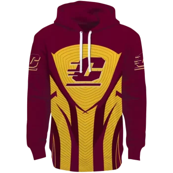 central michigan chippewas concentric lines maroon black hoodie best selling