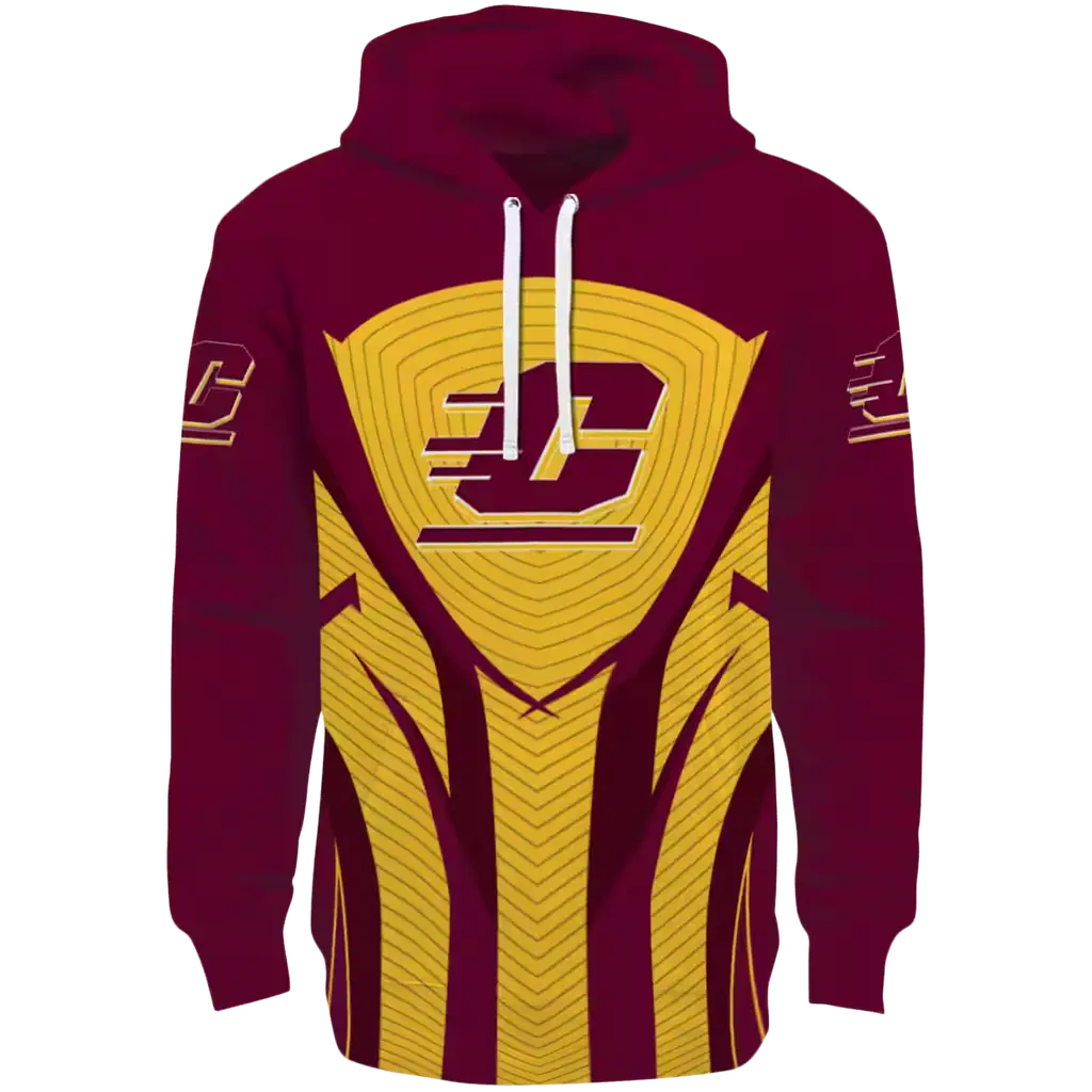central michigan chippewas concentric lines maroon black hoodie best selling central michigan chippewas concentric lines maroon black hoodie best selling