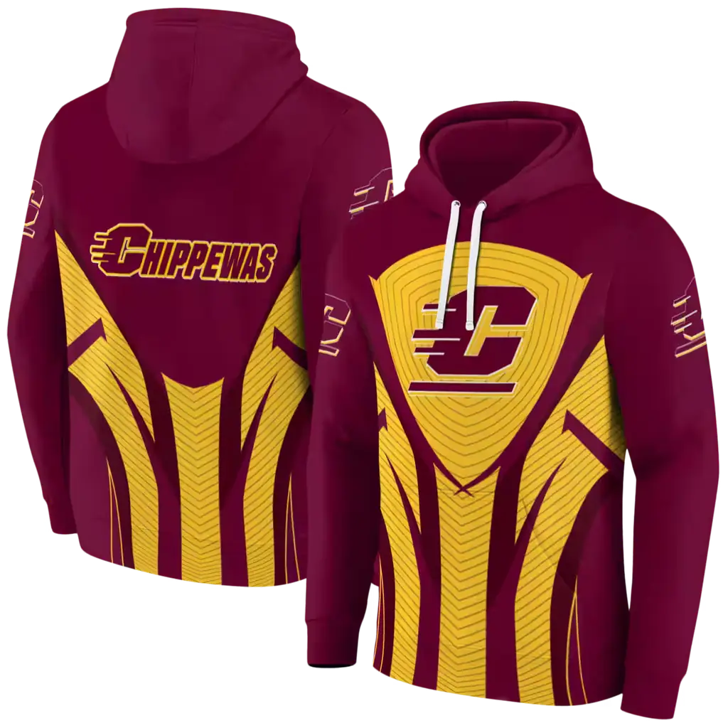 central michigan chippewas concentric lines maroon black hoodie fashion forward central michigan chippewas concentric lines maroon black hoodie fashion forward