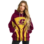 central michigan chippewas concentric lines maroon black hoodie best selling
