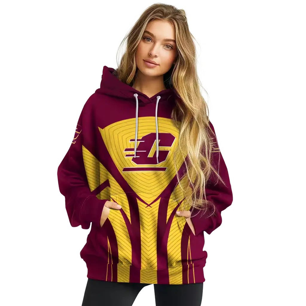 central michigan chippewas concentric lines maroon black hoodie high quality central michigan chippewas concentric lines maroon black hoodie high quality
