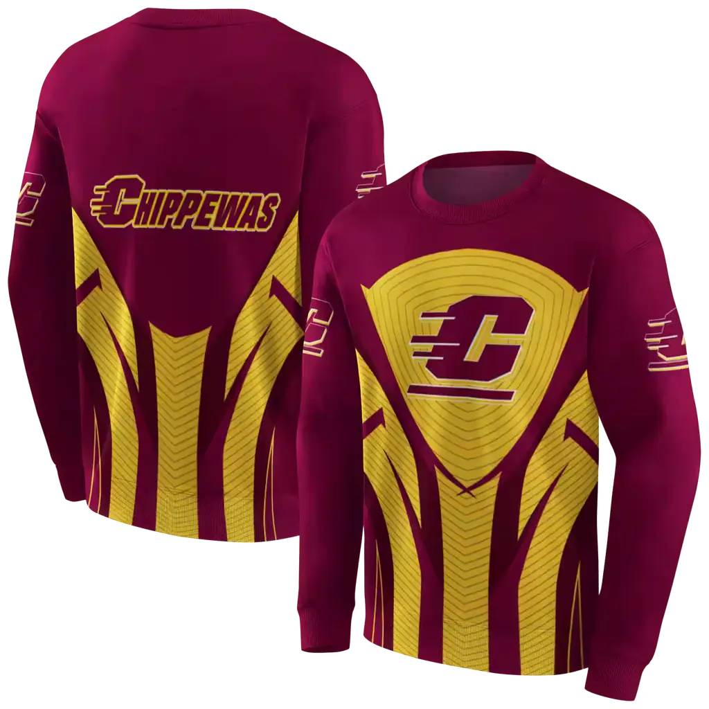 central michigan chippewas concentric lines maroon black hoodie premium grade central michigan chippewas concentric lines maroon black hoodie premium grade