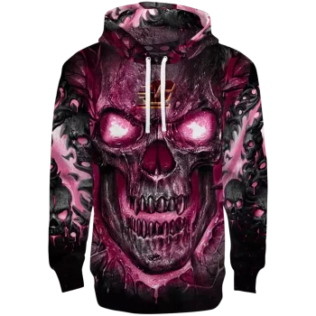 central michigan chippewas demonic skull maroon black hoodie best selling