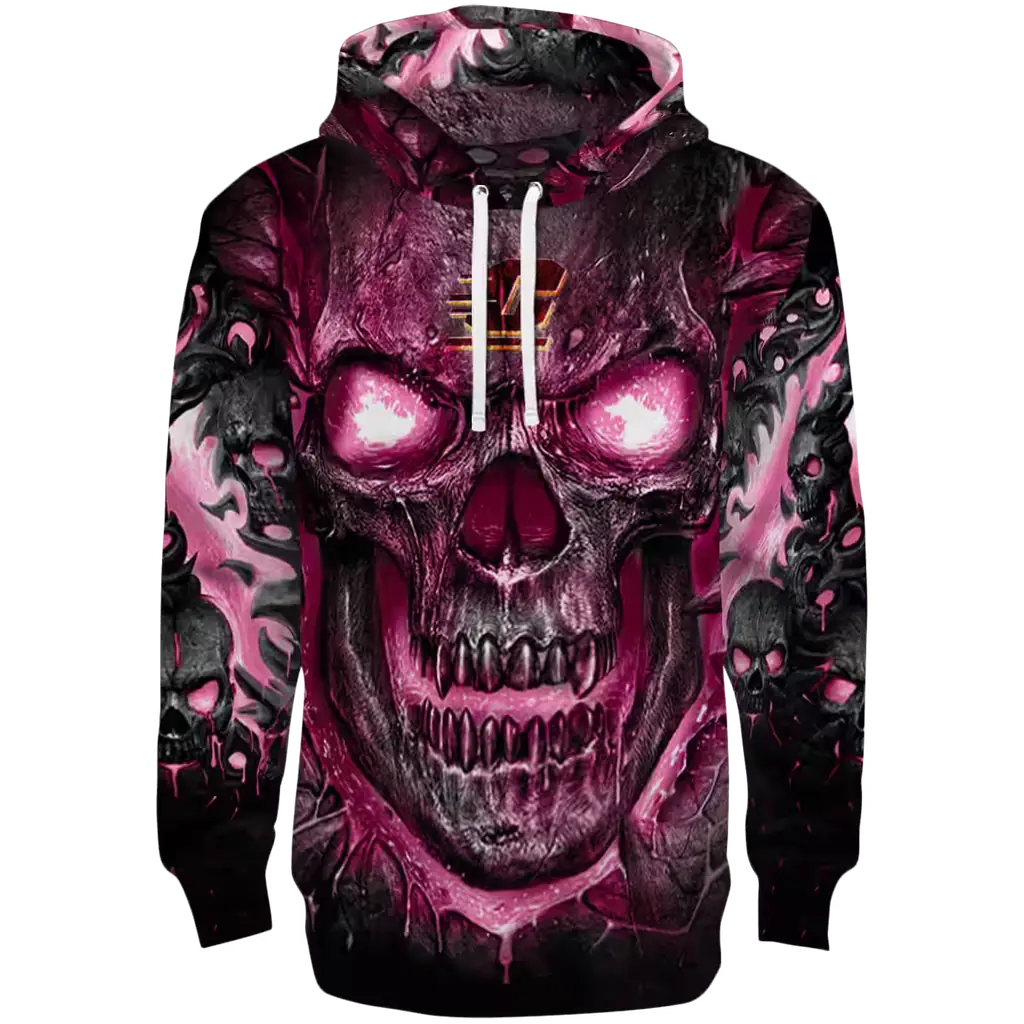 central michigan chippewas demonic skull maroon black hoodie best selling central michigan chippewas demonic skull maroon black hoodie best selling