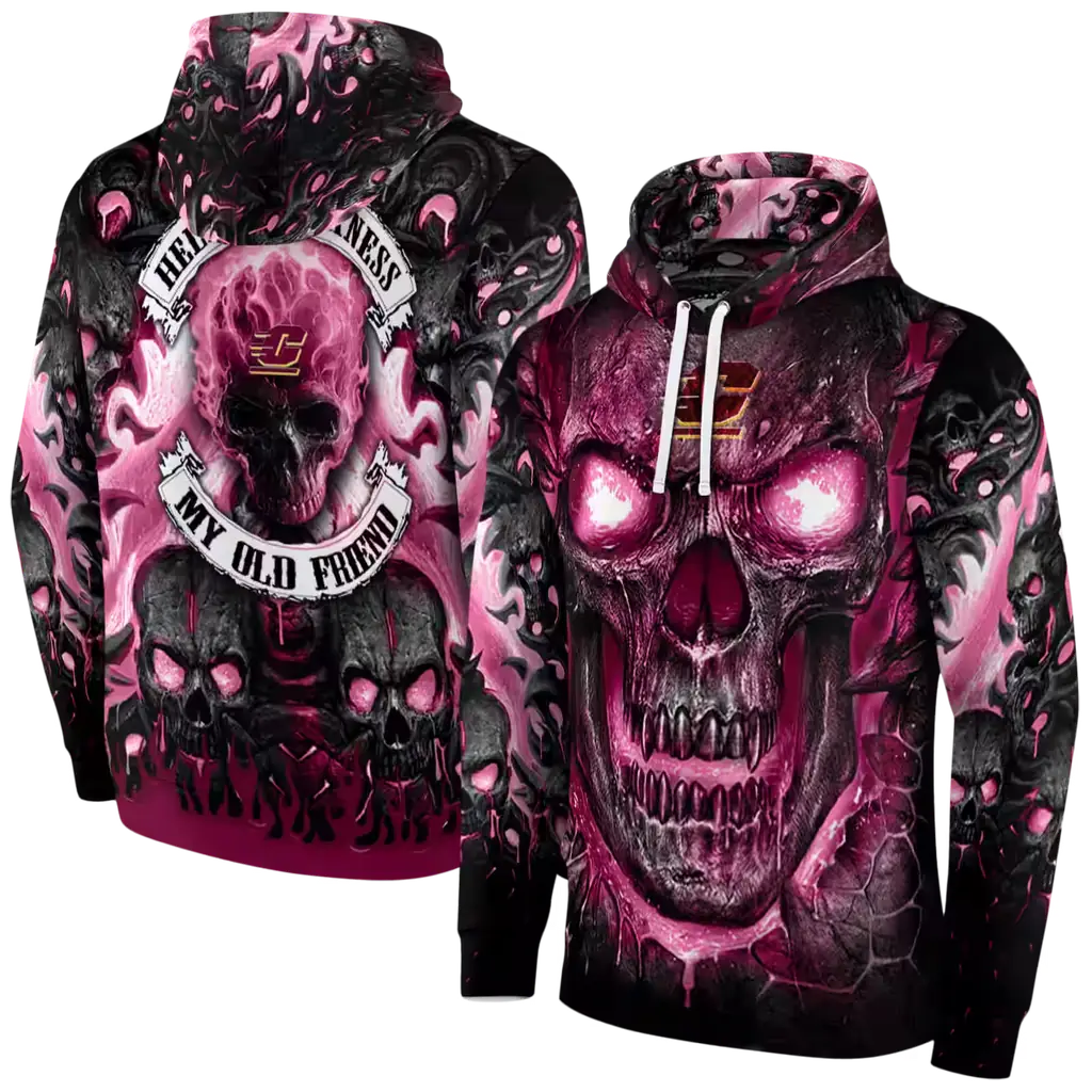 central michigan chippewas demonic skull maroon black hoodie fashion forward central michigan chippewas demonic skull maroon black hoodie fashion forward