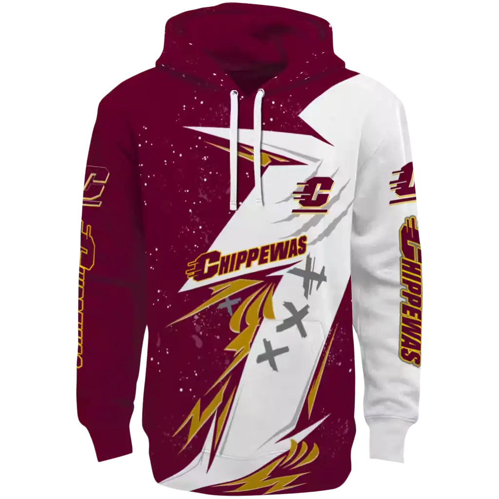 central michigan chippewas dynamic slash maroon white hoodie best selling central michigan chippewas dynamic slash maroon white hoodie best selling