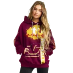 central michigan chippewas football heartbeat maroon hoodie best selling
