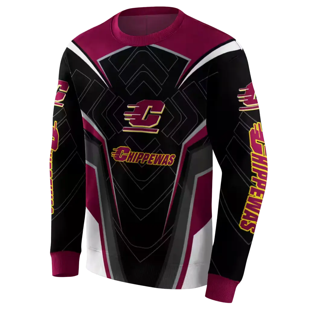 central michigan chippewas futuristic pattern maroon black hoodie new arrival central michigan chippewas futuristic pattern maroon black hoodie new arrival