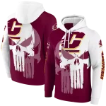 central michigan chippewas graphic punisher maroon white hoodie best selling