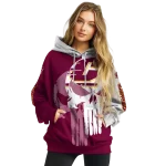 central michigan chippewas graphic punisher maroon white hoodie best selling