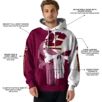 central michigan chippewas graphic punisher maroon white hoodie best selling