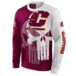 central michigan chippewas graphic punisher maroon white hoodie best selling