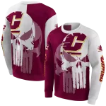 central michigan chippewas graphic punisher maroon white hoodie best selling