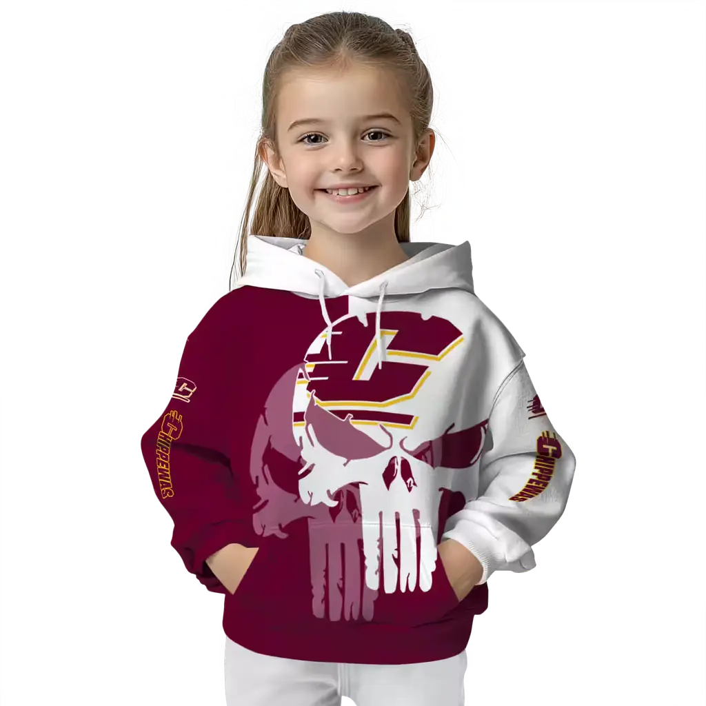 central michigan chippewas graphic punisher maroon white hoodie top rated central michigan chippewas graphic punisher maroon white hoodie top rated