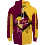 central michigan chippewas heartbeat graphic maroon hoodie best selling