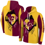 central michigan chippewas heartbeat graphic maroon hoodie best selling
