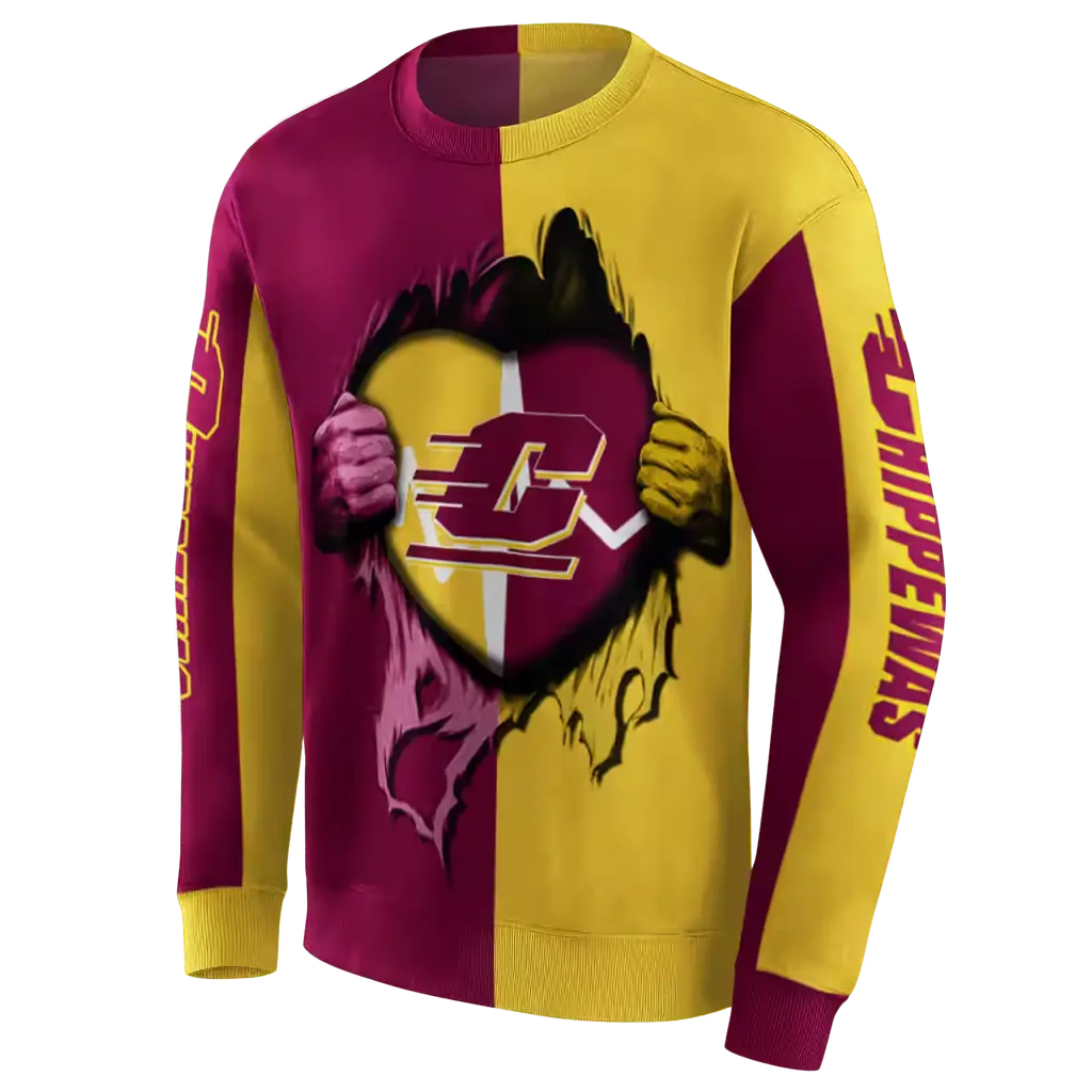central michigan chippewas heartbeat graphic maroon hoodie new arrival central michigan chippewas heartbeat graphic maroon hoodie new arrival