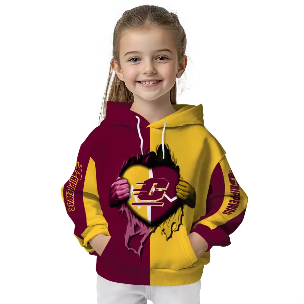 central michigan chippewas heartbeat graphic maroon hoodie top rated central michigan chippewas heartbeat graphic maroon hoodie top rated